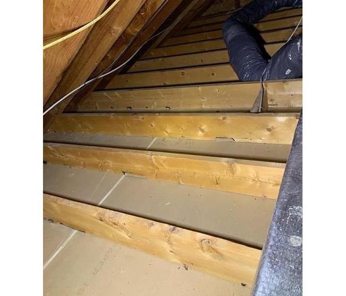 A spotless attic, free of soot and smoke